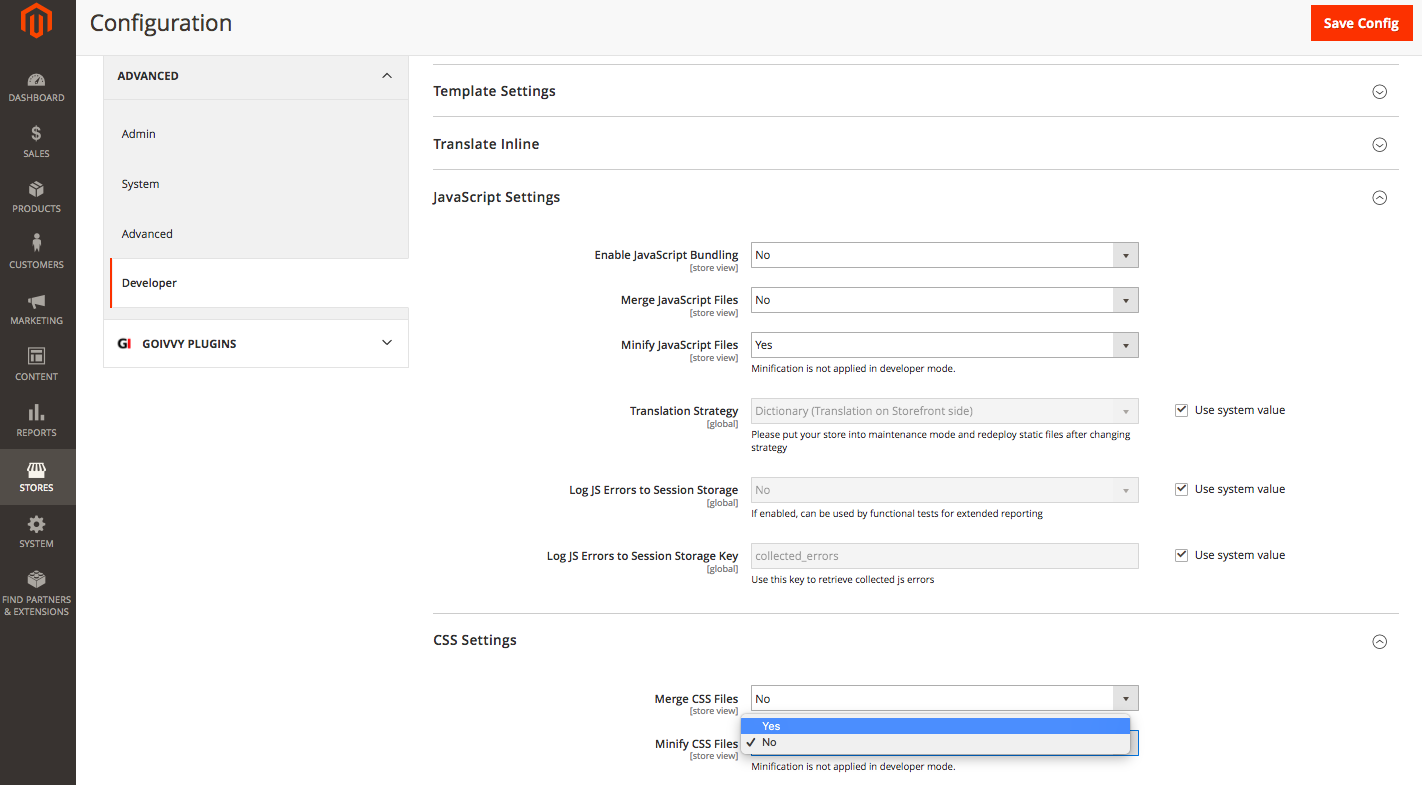 css settings