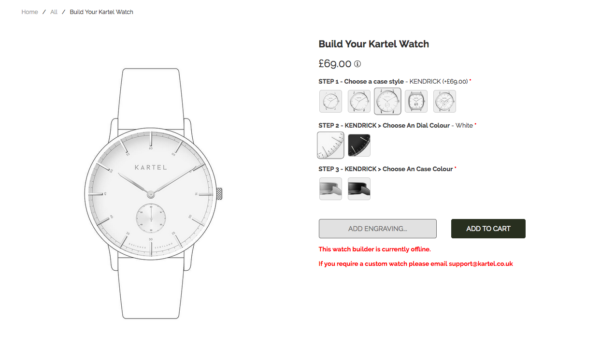 frontend – choose dial colour