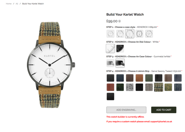 frontend – choose strap material