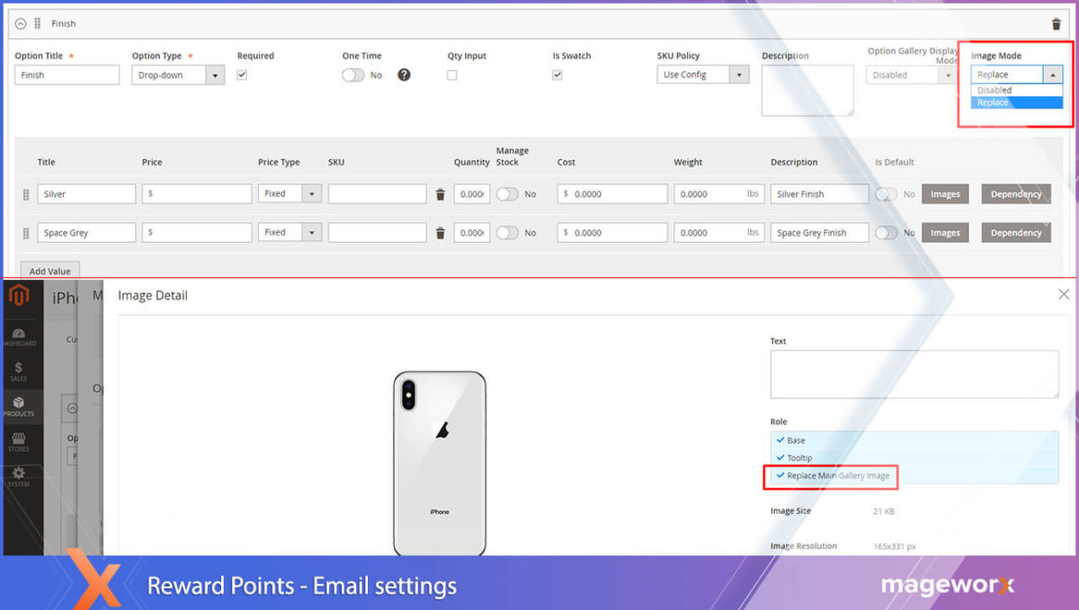 Advanced Product Options - Image Replacement