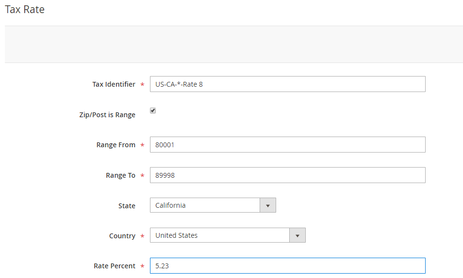 magento tax rate