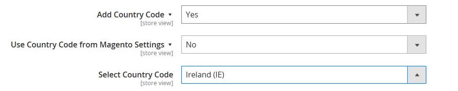 ‘Country Code’ settings