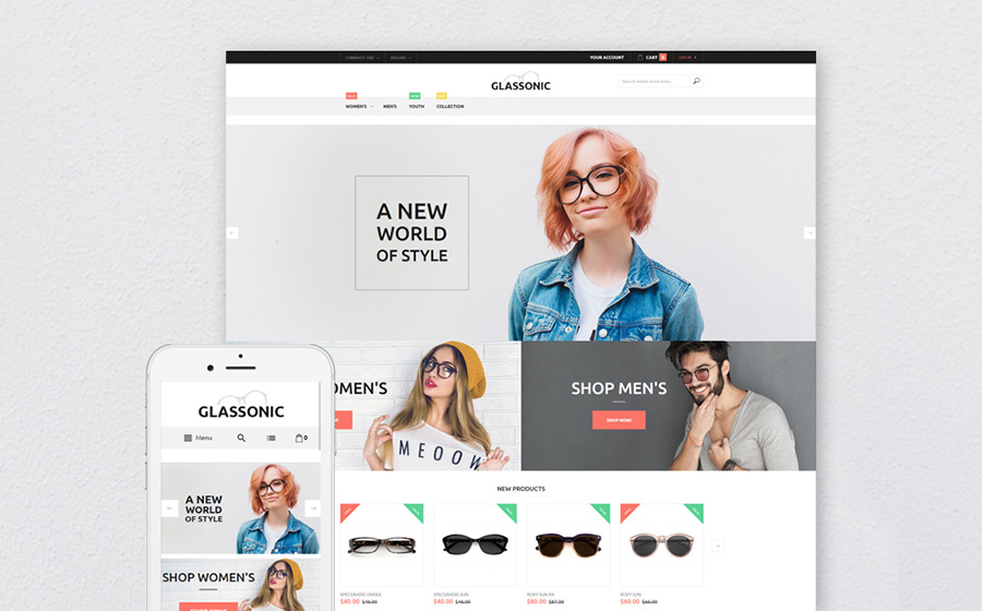 Designer Glasses Magento Theme | MageWorx Blog