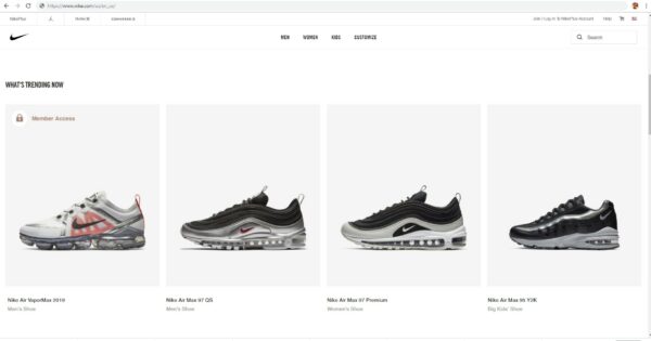 Upselling – 1- Nikes