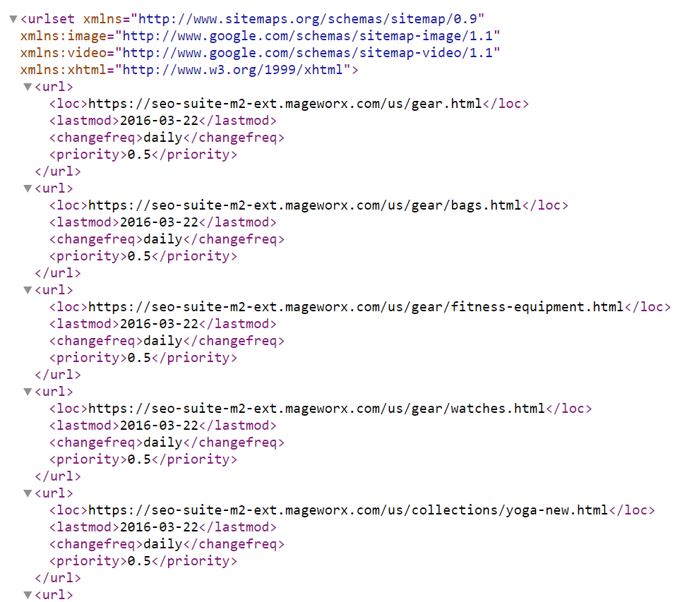 Magento XML Sitemap