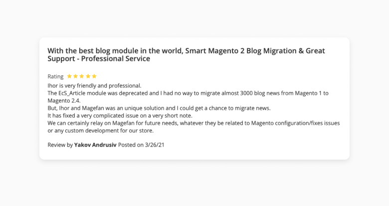 review of Magefan's Blog module