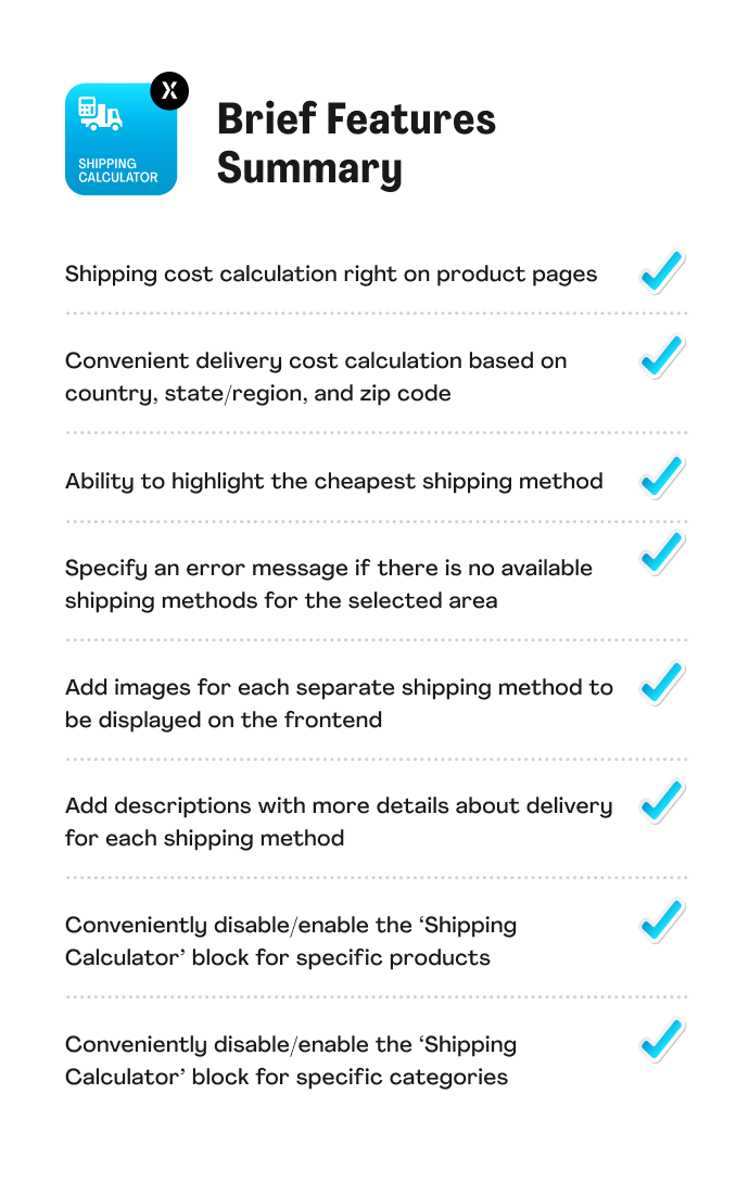 Features of the Mageworx Shipping Cost Calculator extension for Magento 2