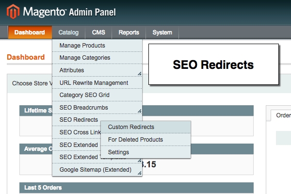 Magento seo redirects for deleted products and custom SEO redirects.