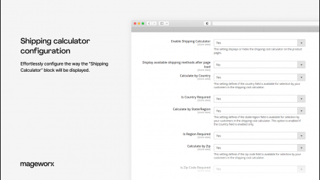 calculator extension for Magento - general settings