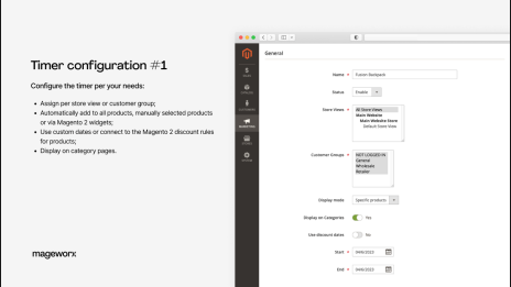 configurations of the magento 2 countdown timer extension