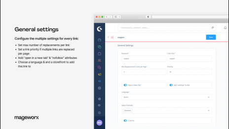 configuration of multiple settings for cross linking