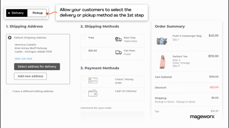 Delivery-oriented approach for Magento checkout