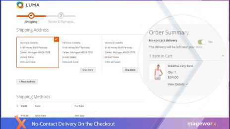 No-Contact Delivery for Magento 2 on the checkout