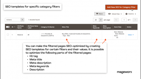 SEO optimization of filtered pages in Magento 2