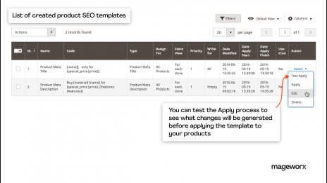 the grid with google meta tags templates