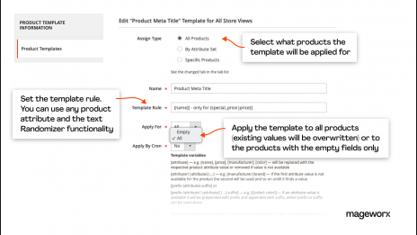 Product meta title configuration with the help of Mageworx SEO Suite Ultimate
