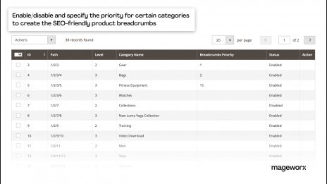 SEO-friendly product breadcrumbs