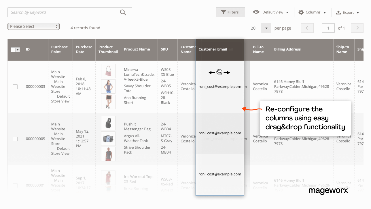 Magento 2 Order Grid extension - Mageworx