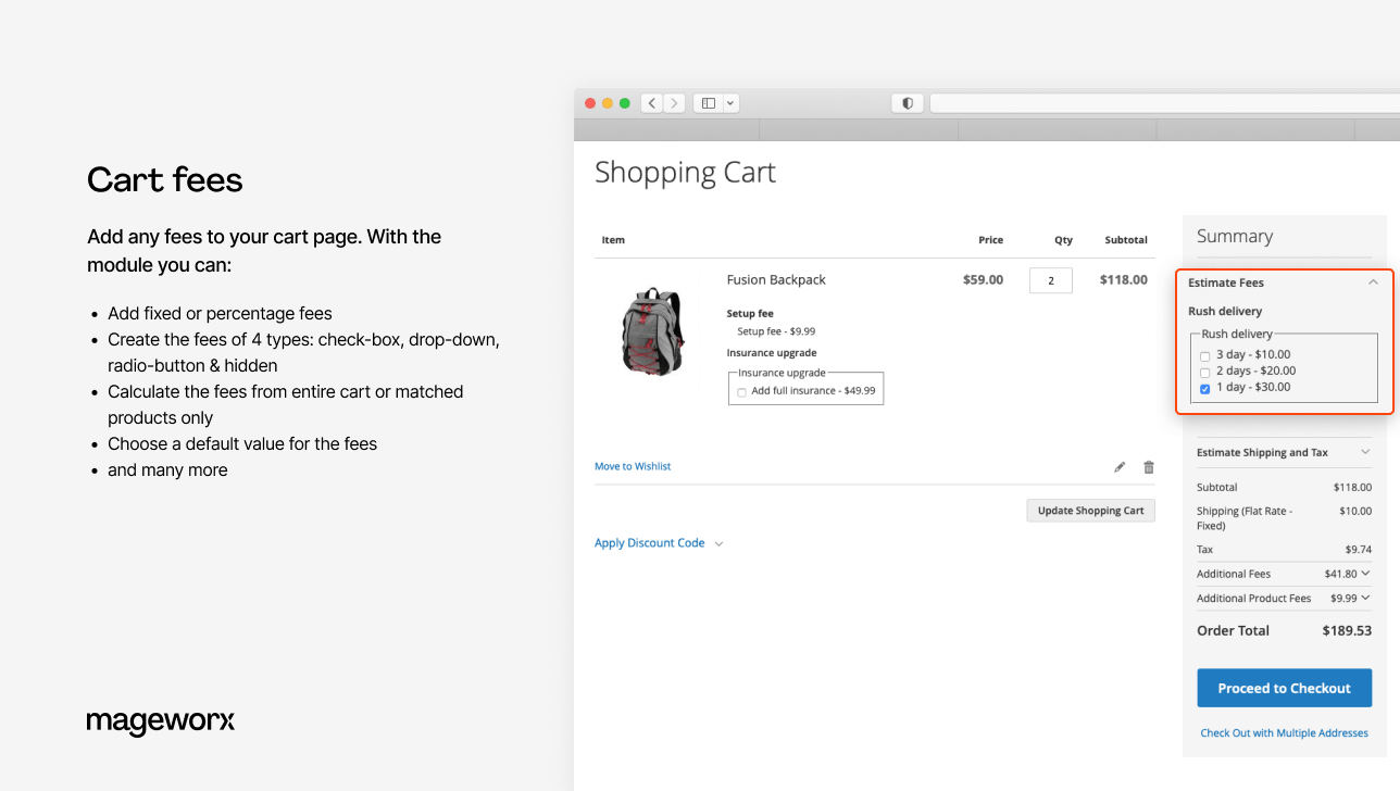 cart fees as a magento fee