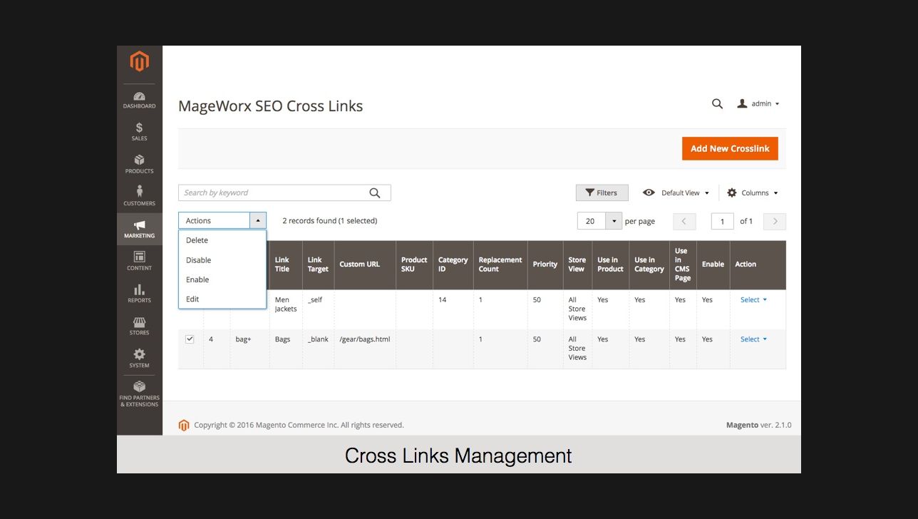 Cross Links Management,Internal and External Cross Links Configuration,SEO Cross Links Settings,Internal and External Cross Links Configuration,Cross Links Functionality on the Front-End,Internal and External Cross Links Configuration,SEO Cross Links Sett