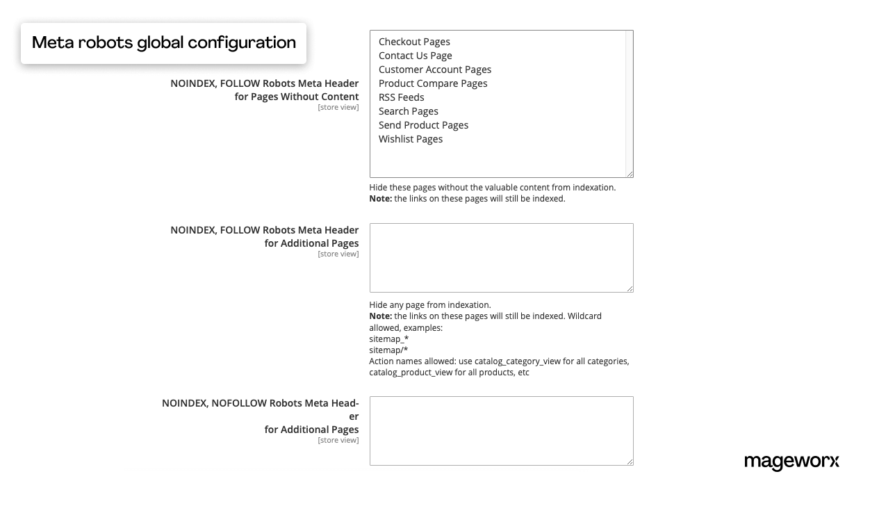 Mata robots configuration on the global level - Magento 2 SEO module