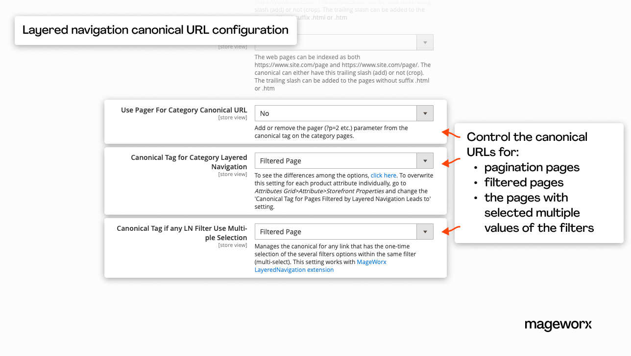 Magento SEO - canonical URL configuration for Layered Navigation