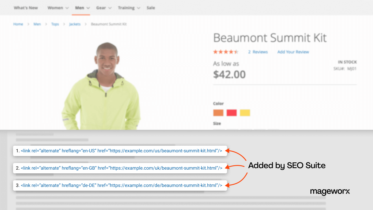 SEO-friendly URLs added by the SEO Suite Ultimate Magento 2 extension