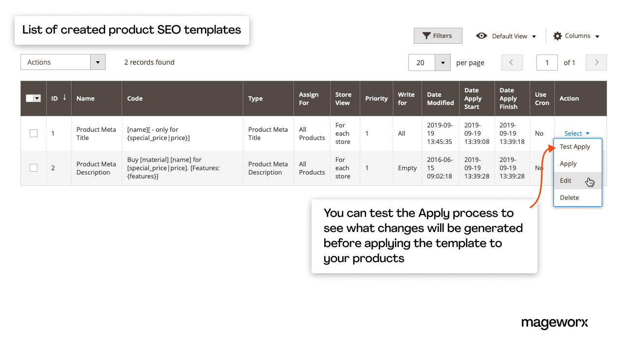 Ability to test SEO changes before applying them | Magento 2 SEO
