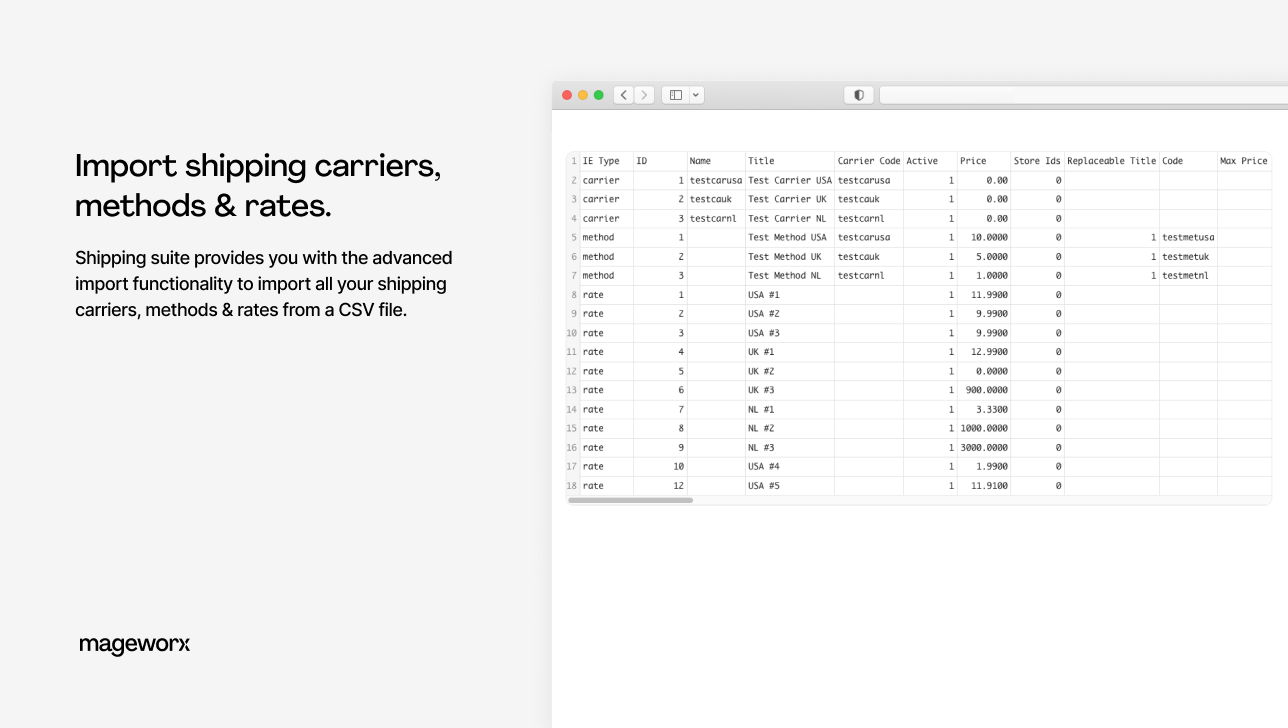 importing shipping carriers, methods and rates using magento 2 shipping module