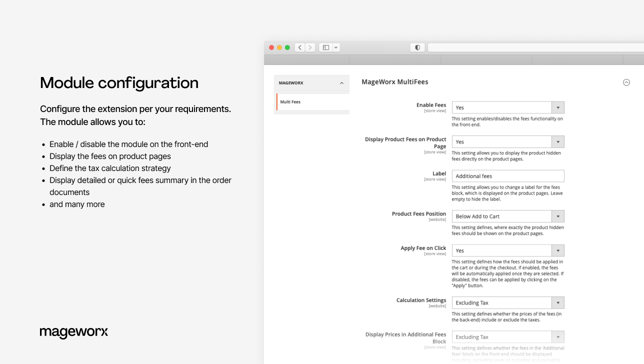 extra fee magento 2 extension's configurations