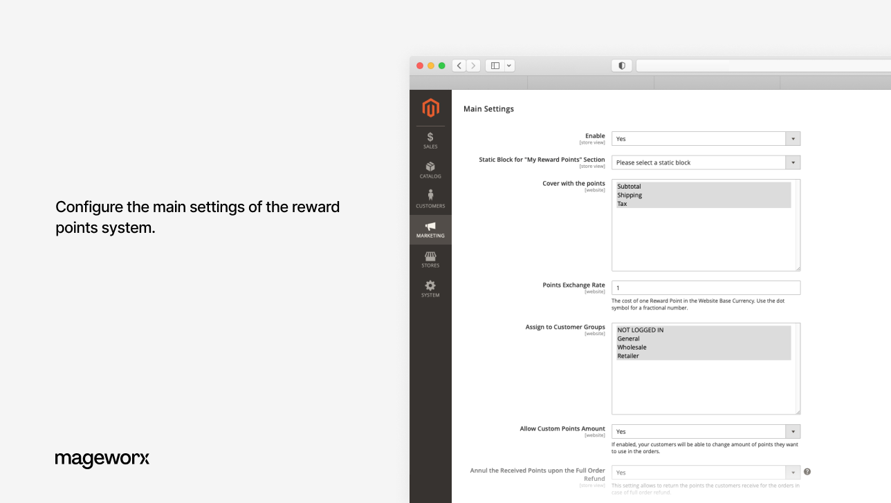 magento reward points setup