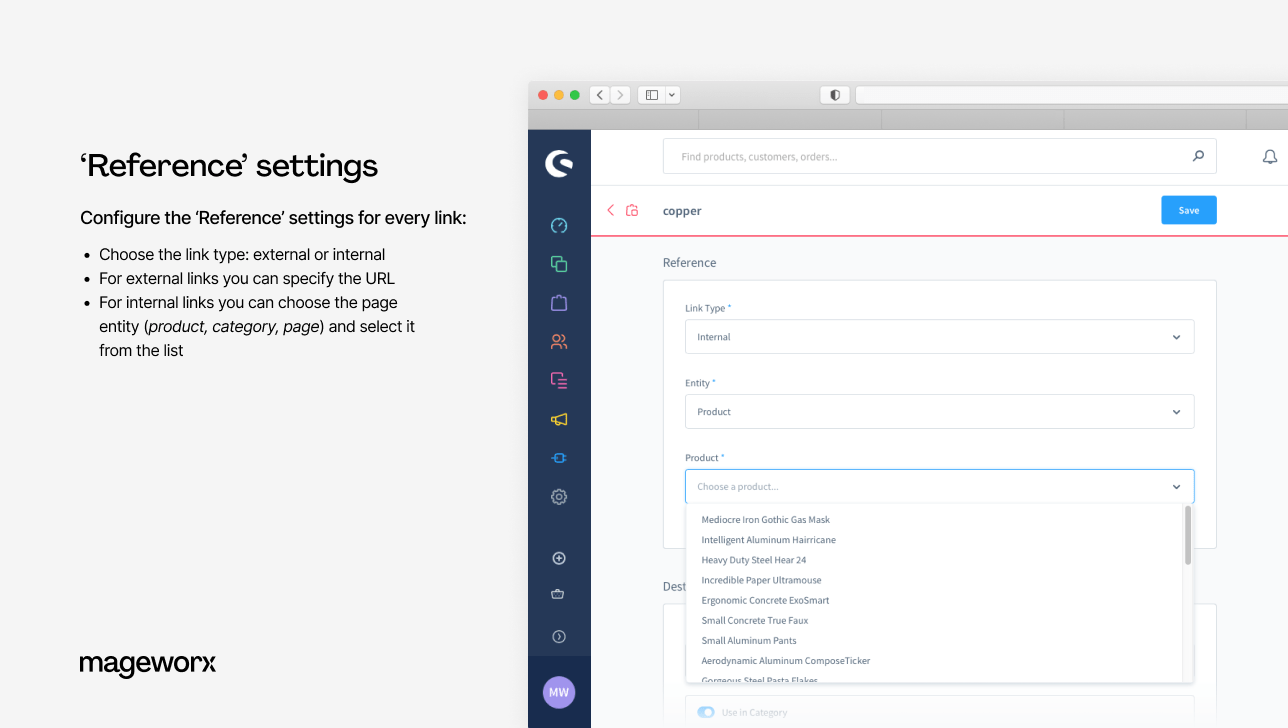 reference settings of cross-links in seo extension for shopware
