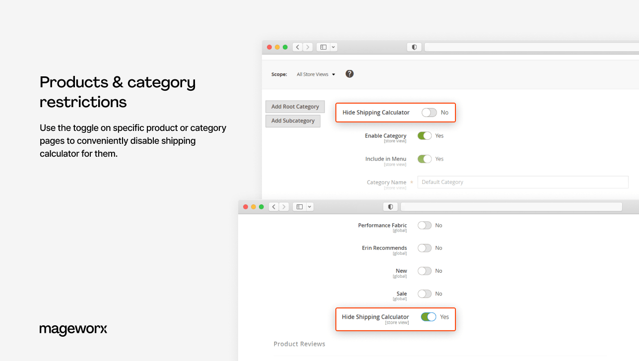 restrictions on product and category pages that magento shipping cost calculator extension adds