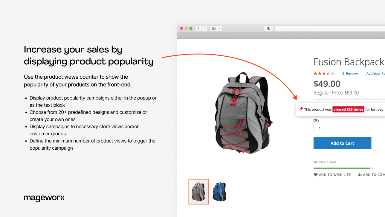 product popularity display: magento online marketing