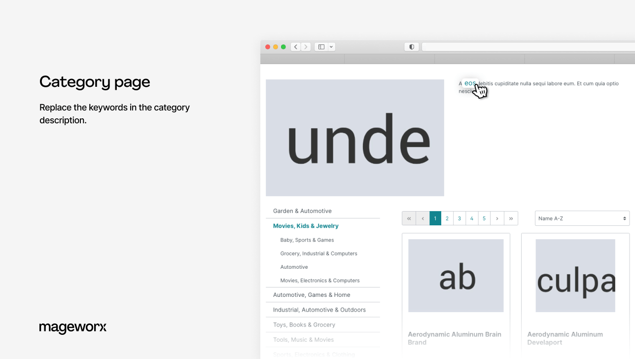 seo cross linking strategy  replacing keywords in the category description