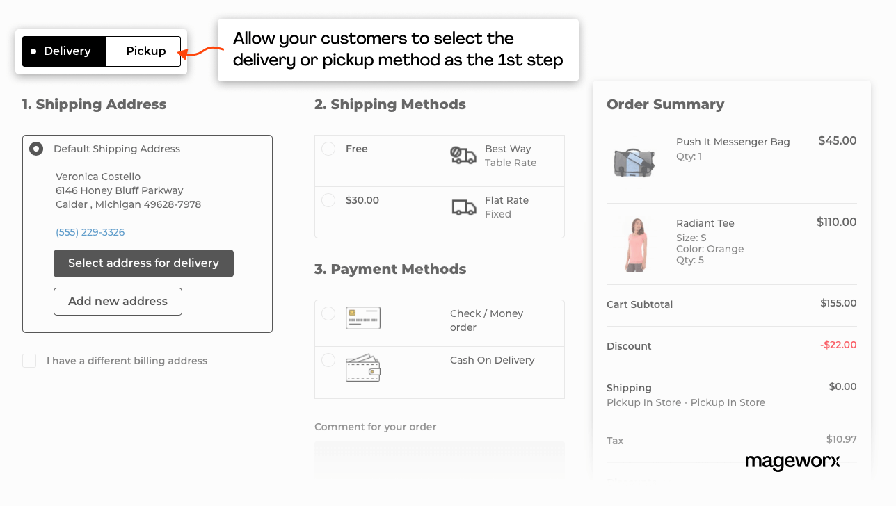 Delivery-oriented approach for Magento checkout