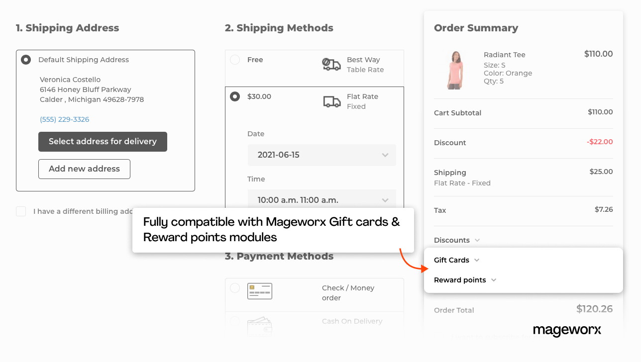 Magento One Step Checkout extension compatibility with Mageworx Gift Cards and Reward Points modules