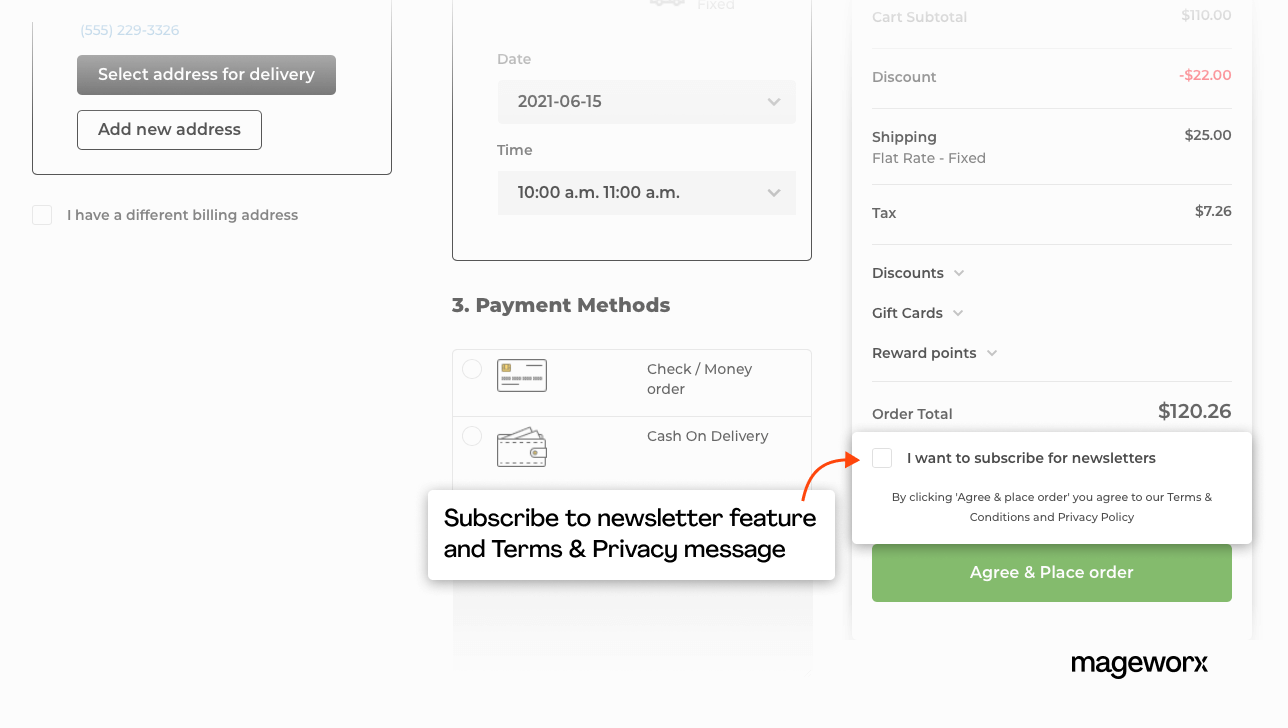 Newsletter subscription checkbox with the Magento Checkout extension
