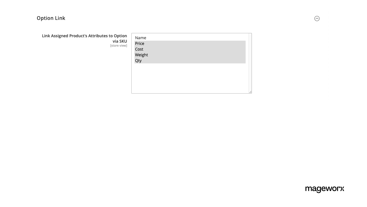 Magento custom option link setup