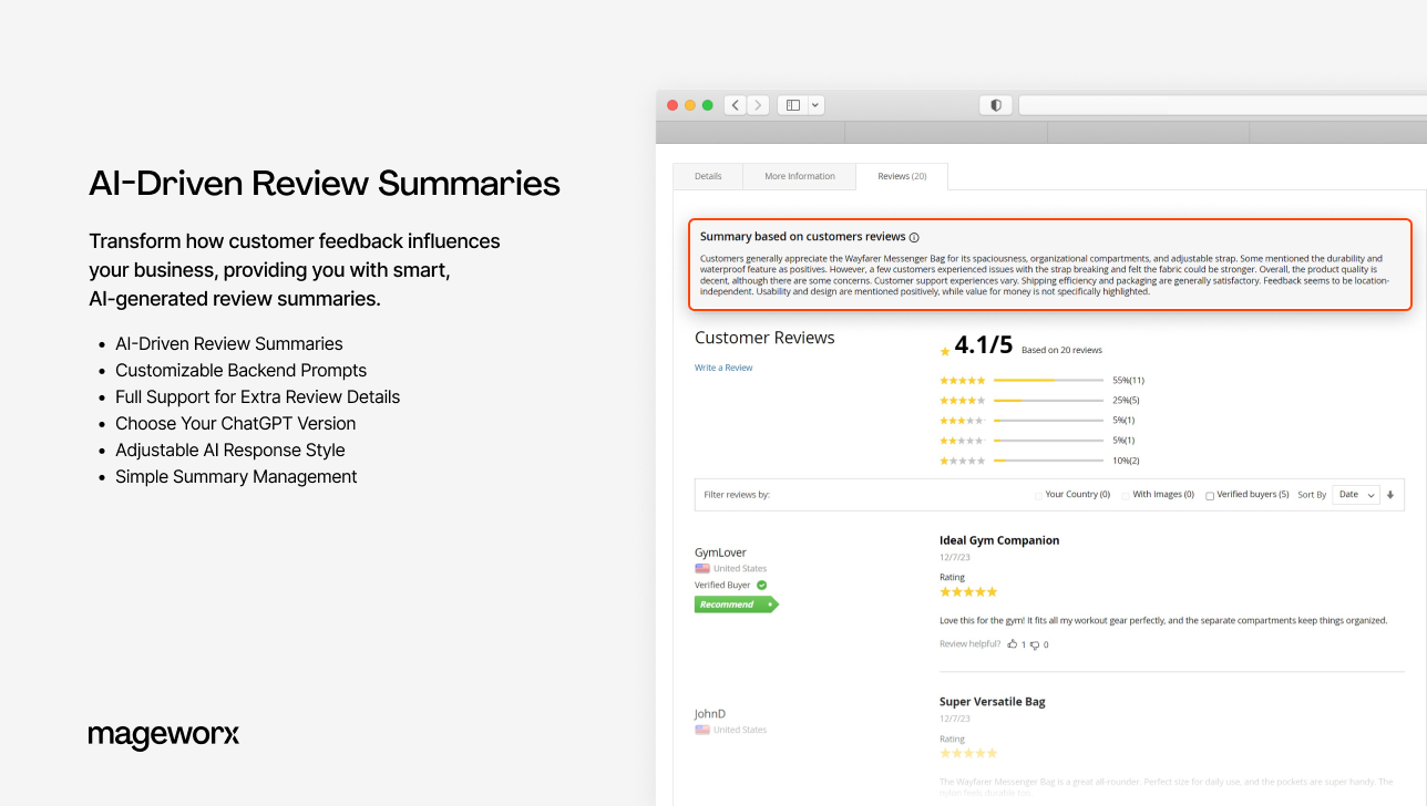 AI product reviews summary by ChatGPT