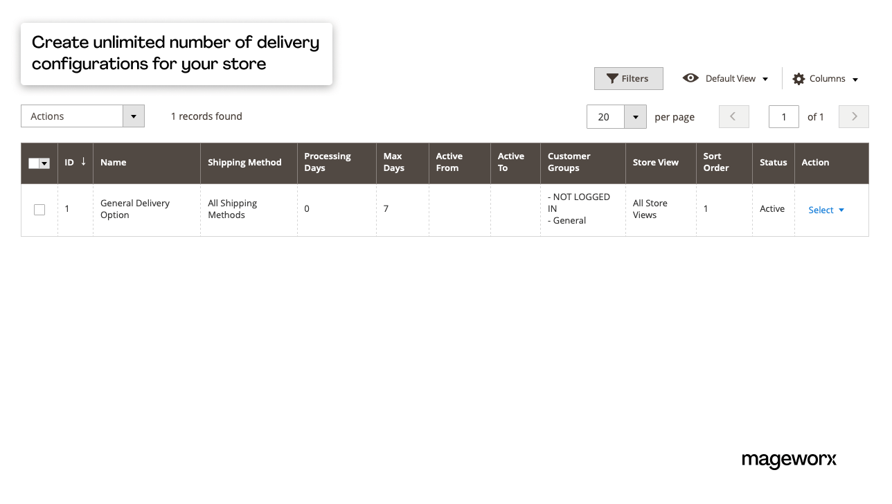Unlimited estimated ship date configurations