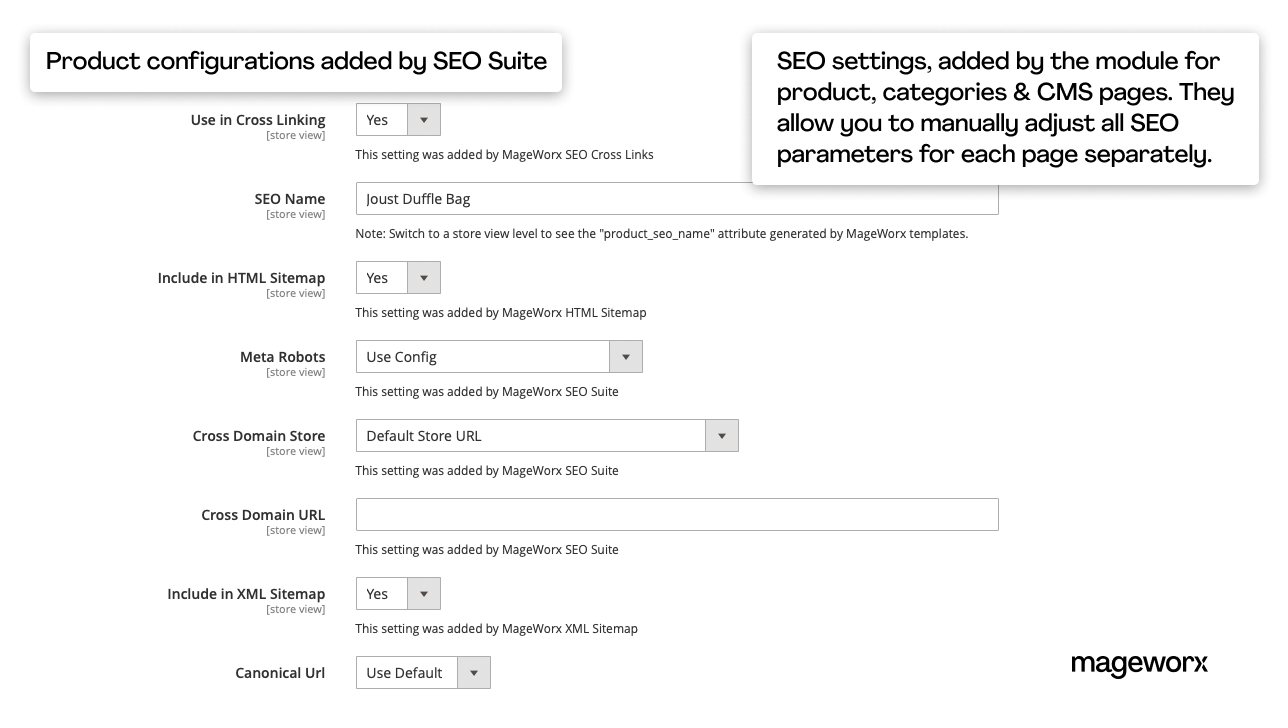 Ultimate SEO product configurations