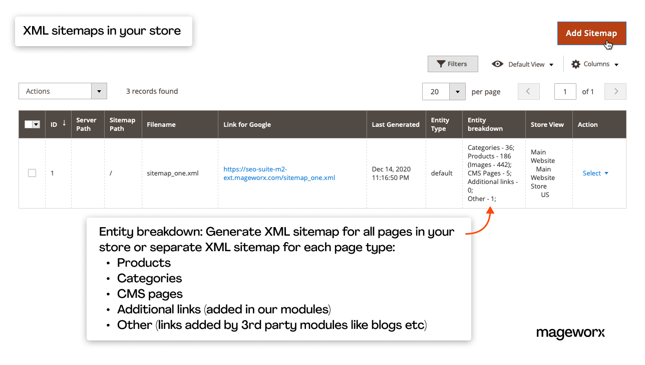 XML sitemaps in Magento 2