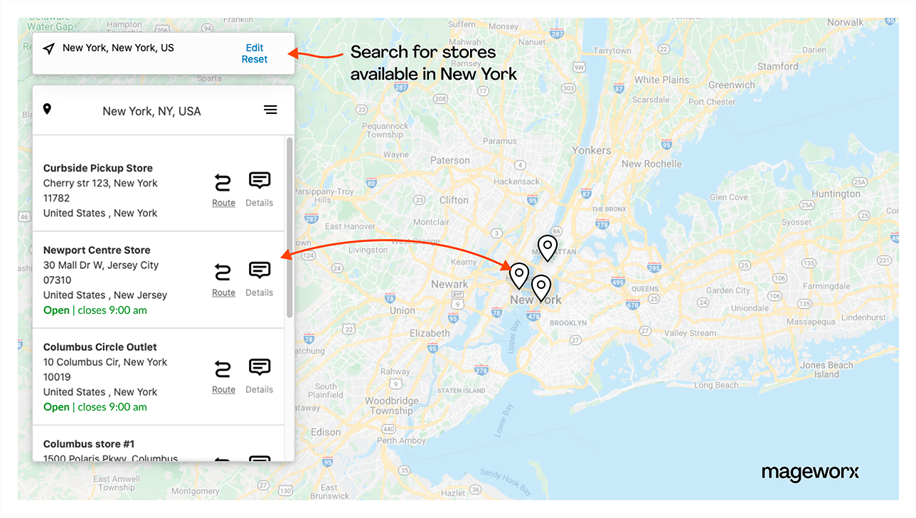 Magento 2 Store Locator: search for stores