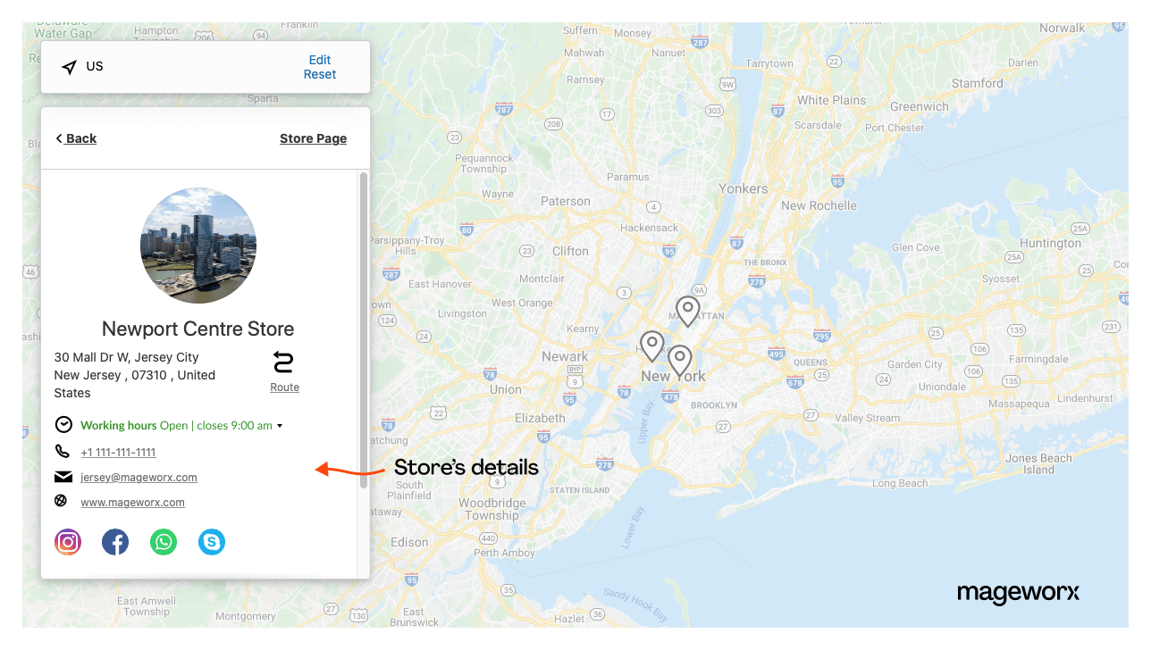 Add search details to Magneto store locations