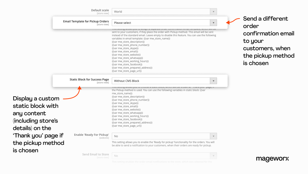 Email templates selection in Store Locator Magento