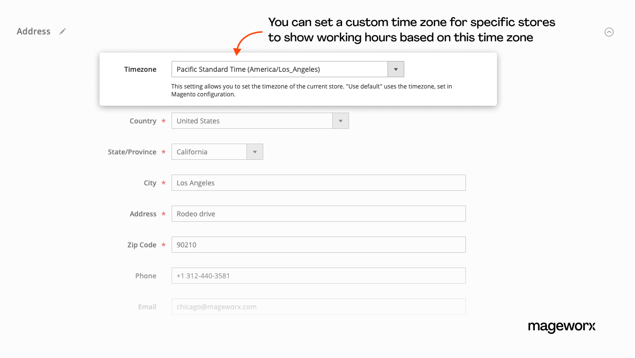 magento 2 store locator extension and custom time zones