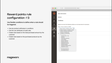 rules configuration in the magento rewards plugin