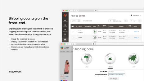 displaying shipping country on the frontend