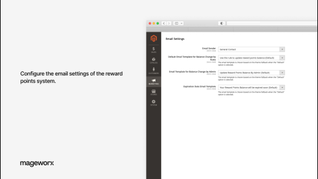 email settings of magento 2 rewards points
